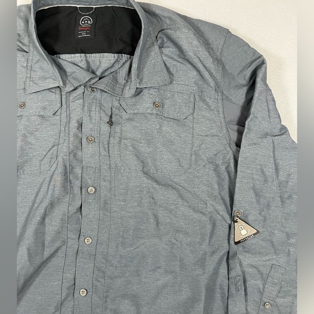 Wrangler ATG All Terrain Gear XXL Convertible Sleeve Shirt Gray NWOT Button down - Picture 4 of 8